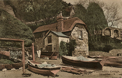 Shanklin Chine, Fishermans Cottage from the Beach